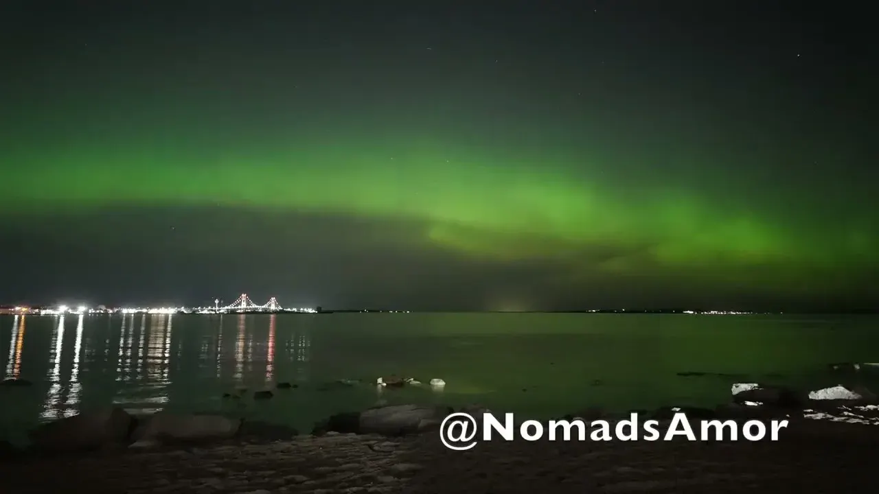 I Witnessed the MOST EPIC Northern Lights Display over Michigan's Mackinac Bridge!