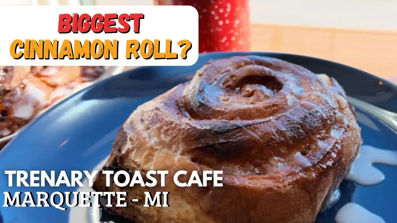Biggest Cinnamon Roll - Trenary Toast Cafe - Marquette Vlog Michigan - Upper Peninsula